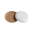 Assiette carton à entremet 9.5cm int. blanc ext. kraft